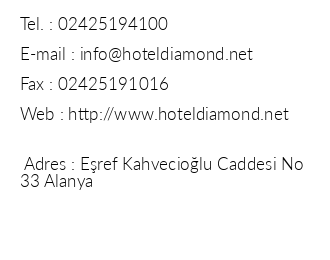 Hotel Diamond iletiim bilgileri